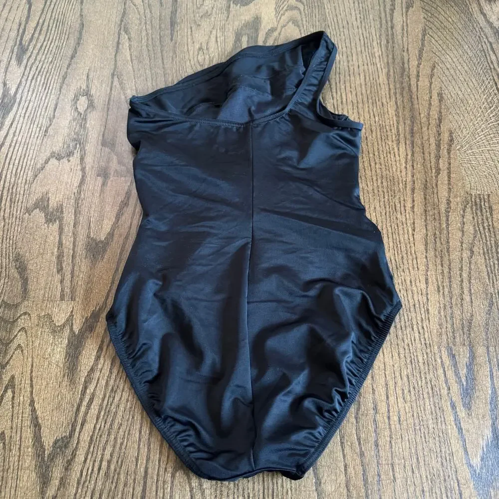 Miraclesuit Illusionist Black One Shoulder One Piece Swim Suit Womens Size 6